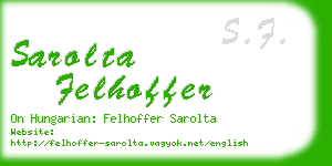 sarolta felhoffer business card